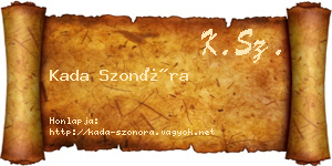 Kada Szonóra névjegykártya